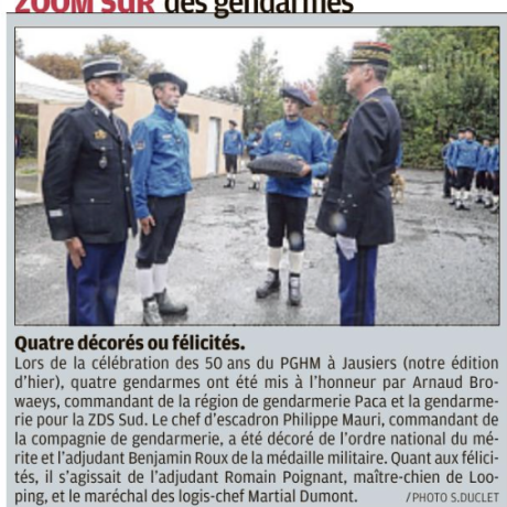 Jausiers_50 ans PGHM_cérémonie_article S Arnaud la Provence