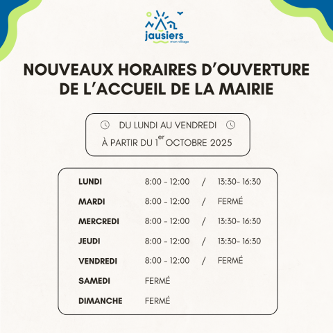 Jausiers_nouveaux horaires accueil